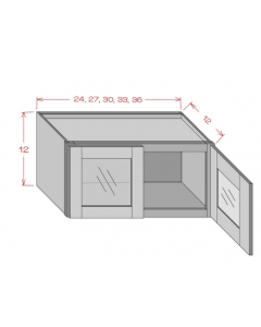 12" High Glass Door Wall Cabinets