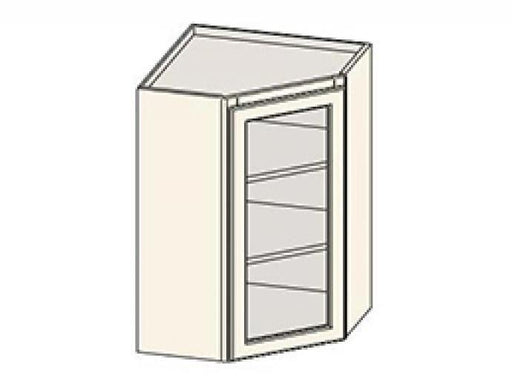 DIAGONAL GLASS DOOR WALL CABINETS- Fairfax Classic White