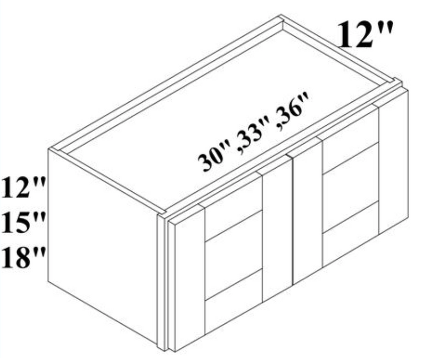 15" High Wall Cabinets - Shaker White